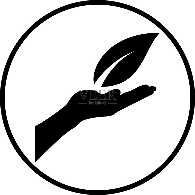 手持树叶图标图标素材