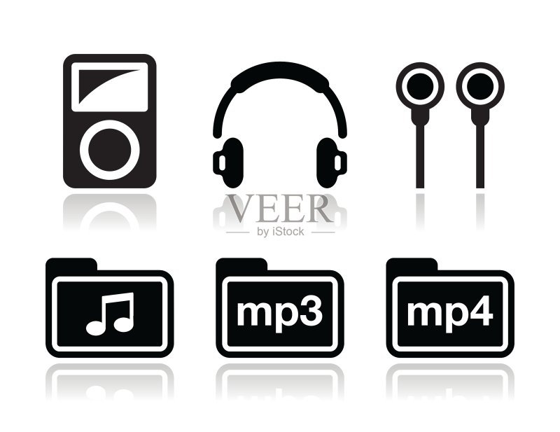 MP3播放器图标集图标素材
