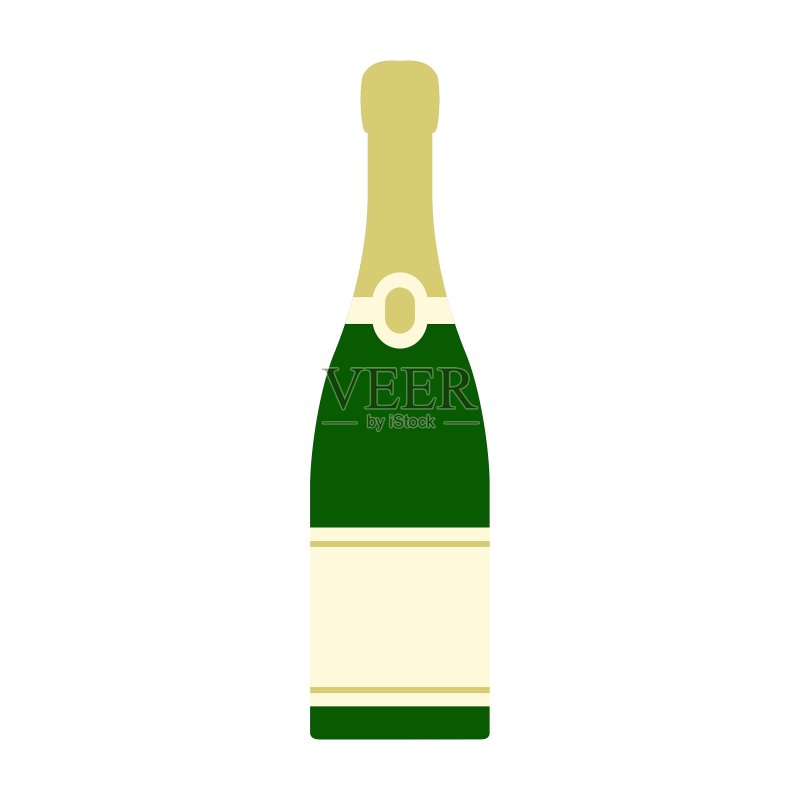 香槟酒瓶扁平风格图标图标素材