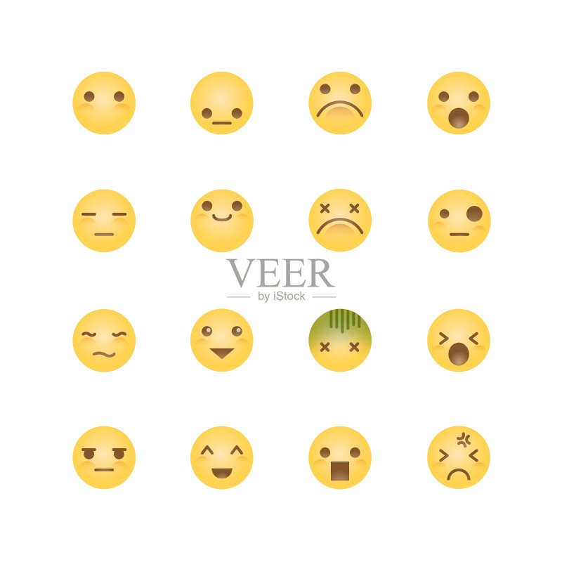 Emoji头像合集表情符号隔离图标图标素材