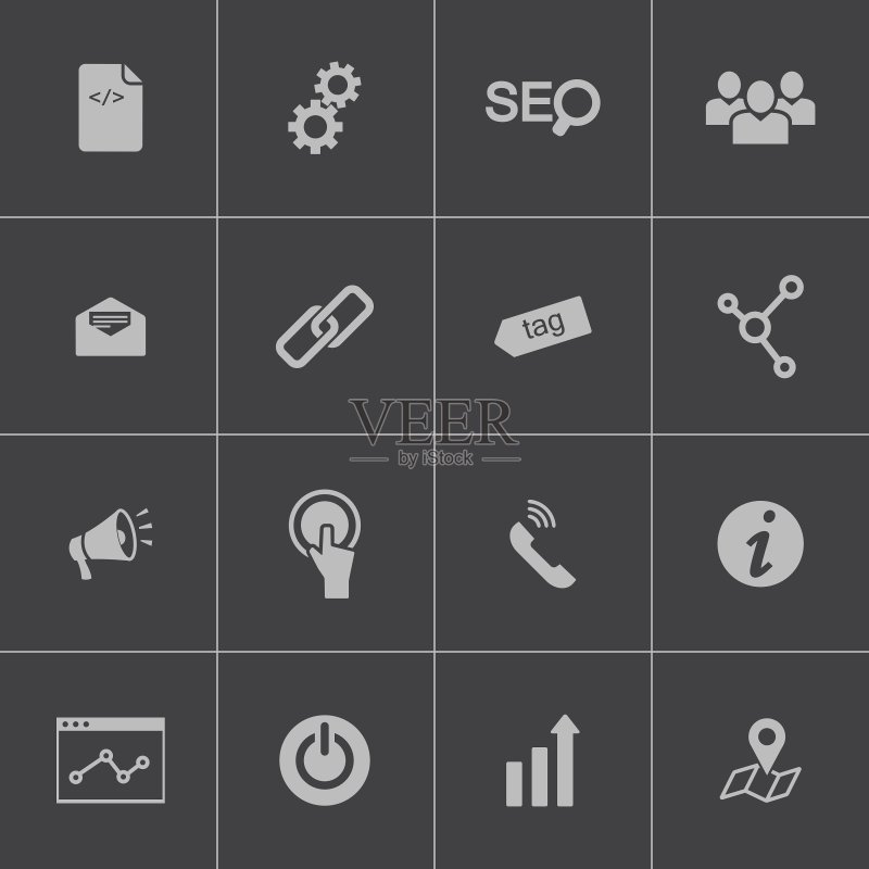 SEO图标集图标素材