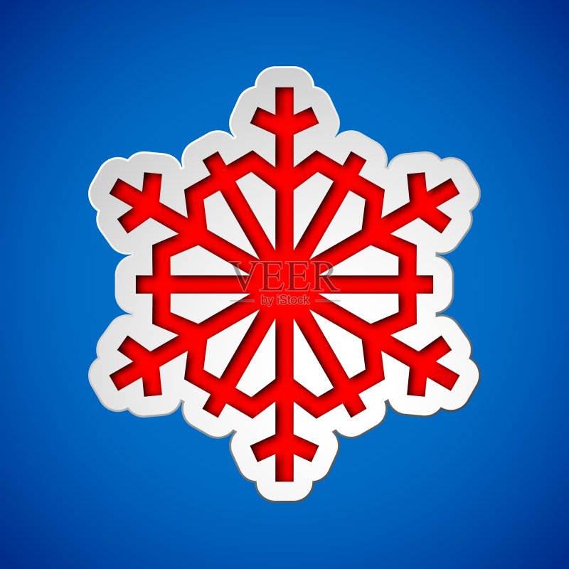 剪纸圣诞雪花图标素材