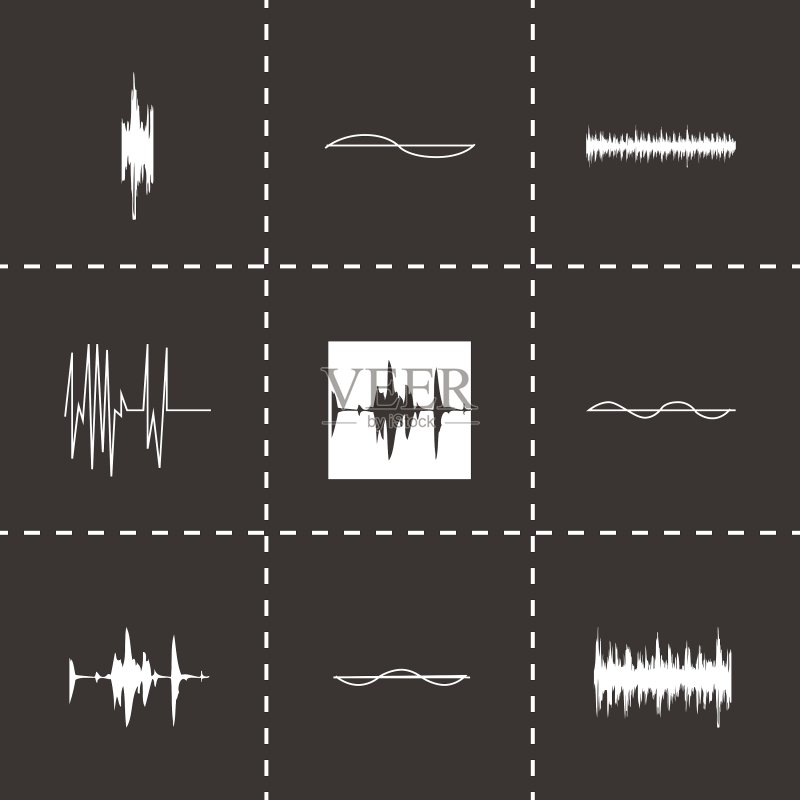 音乐声波图标集图标素材