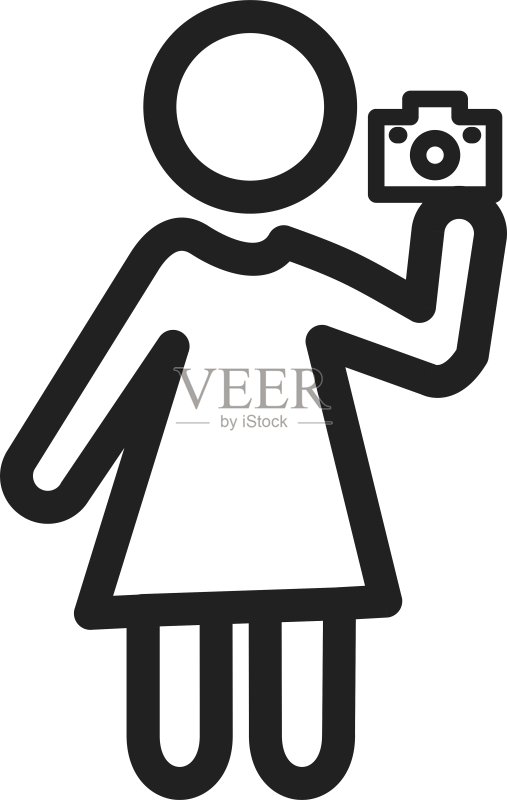 女人在拍照图标素材