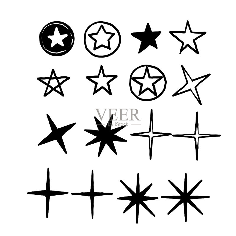 手绘星星图标图标素材