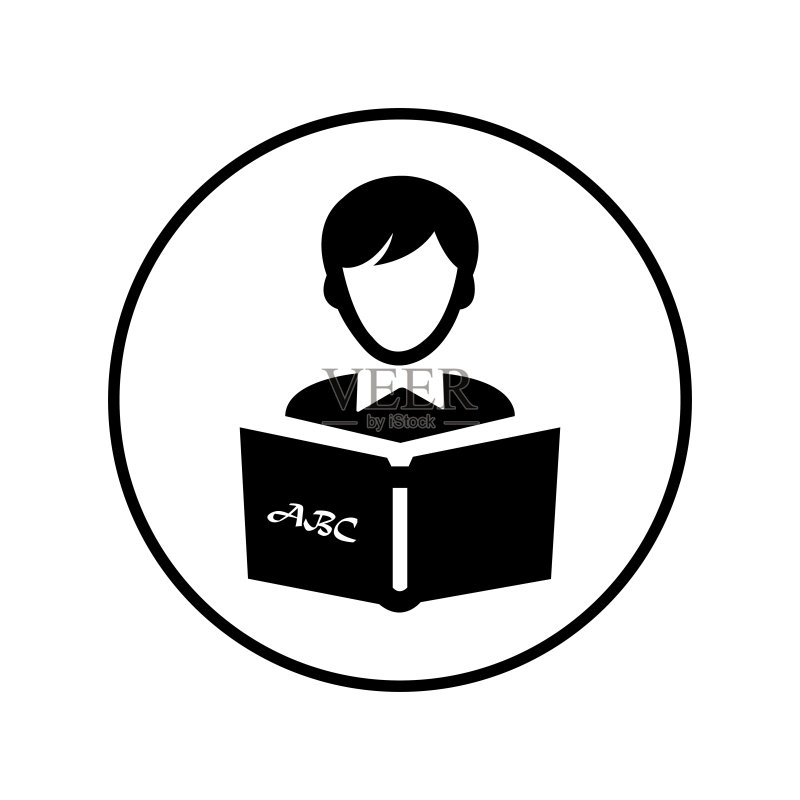 阅读书籍黑色图标,学习,读者图标素材