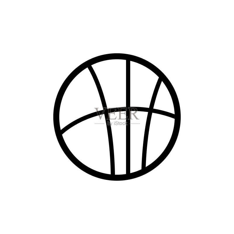 篮球图标扁平矢量模板设计图标素材