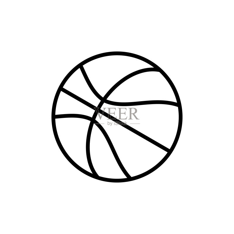 篮球图标扁平矢量模板设计图标素材