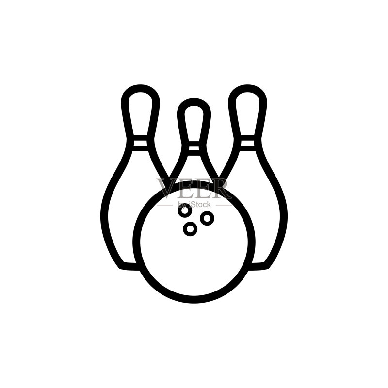 保龄球图标扁平矢量模板设计图标素材