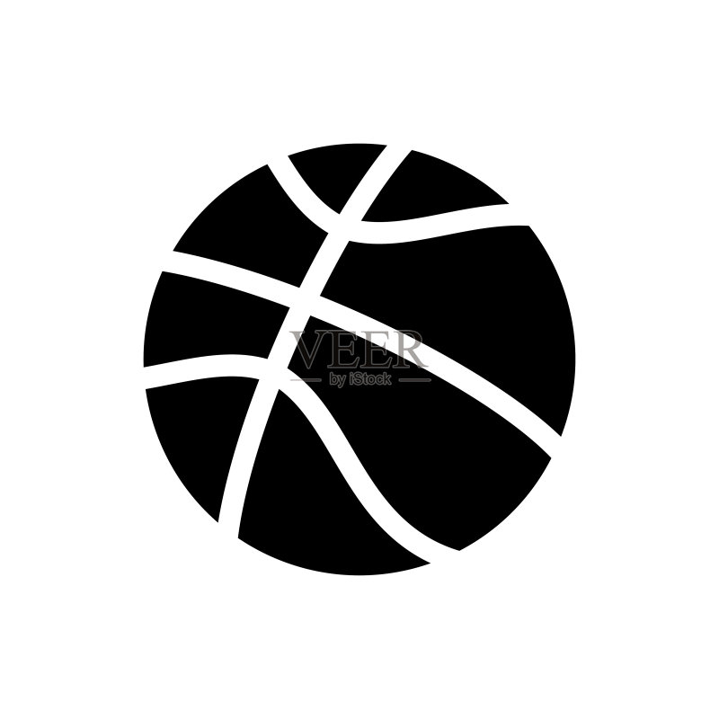 篮球图标扁平矢量模板设计图标素材