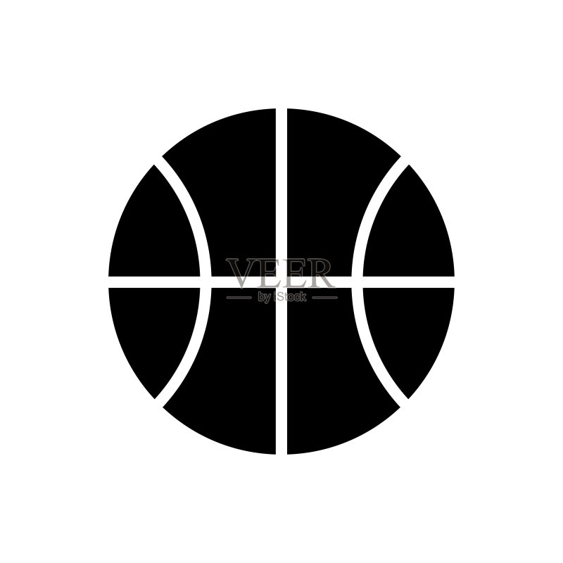 篮球图标扁平矢量模板设计图标素材