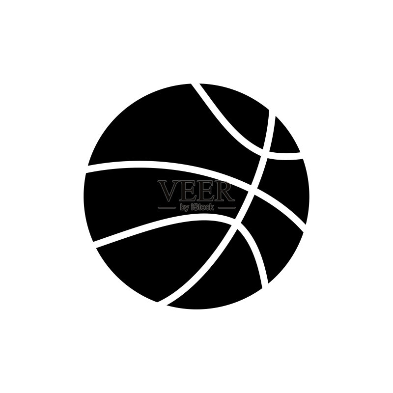 篮球图标扁平矢量模板设计图标素材