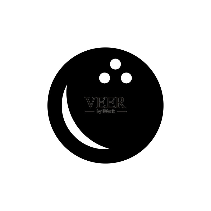 保龄球图标扁平矢量模板设计图标素材