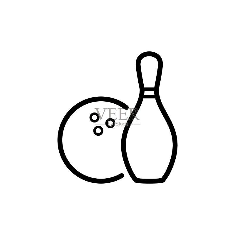 保龄球图标扁平矢量模板设计图标素材