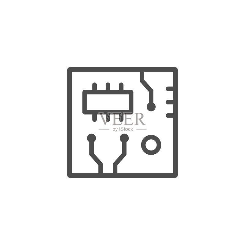 电路板线条轮廓图标图标素材