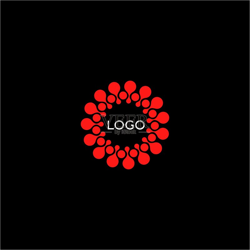 抽象红色花朵Logo图标素材