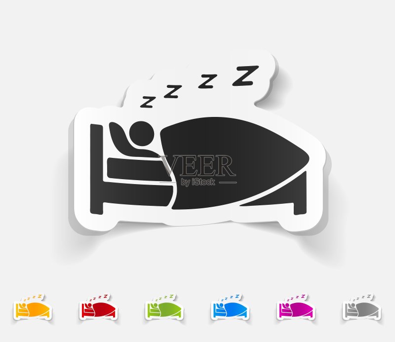 逼真设计元素睡眠图标素材