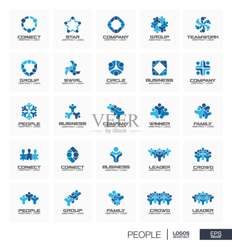 人物抽象logo设计图标素材