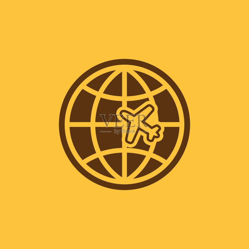 地球、飞机旅行与航运符号图标素材