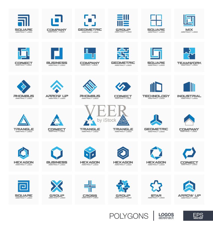 企业公司业务Logo抽象组合图标素材