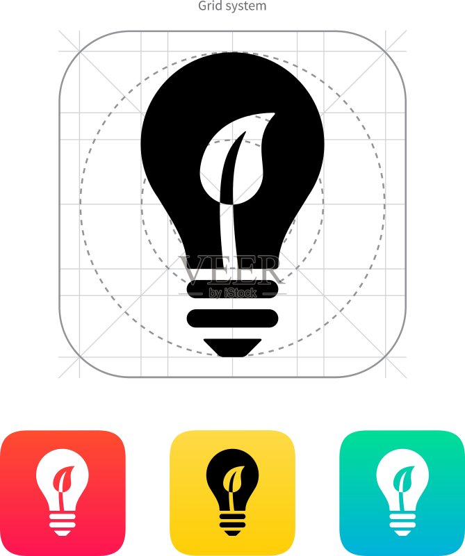 生态灯泡图标图标素材