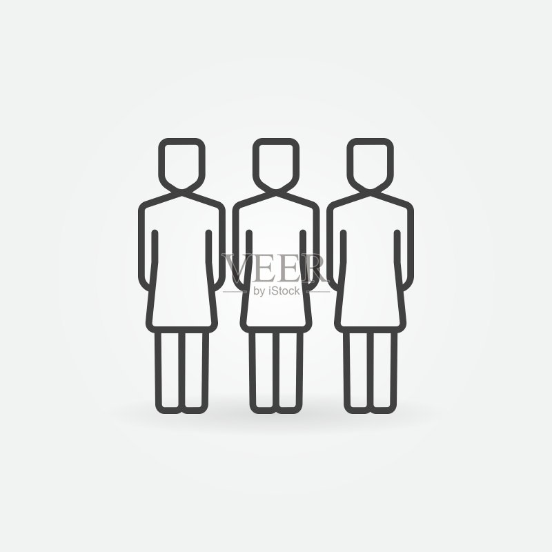 三个女人线条图标图标素材