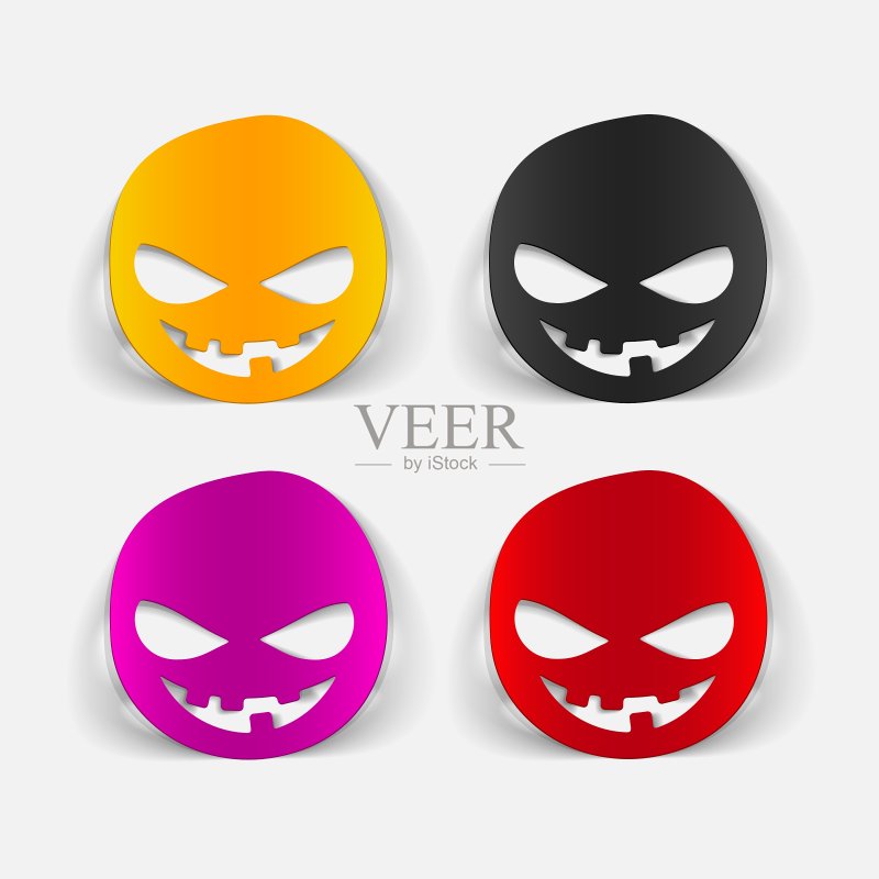 逼真的怪物设计元素图标素材