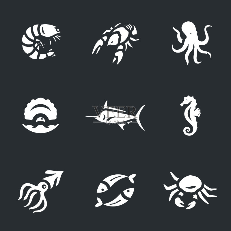 海洋生物图标合集图标素材
