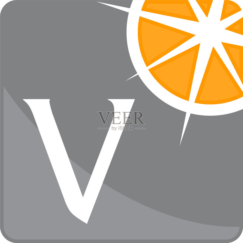 指南针引导解决方案首字母V图标素材