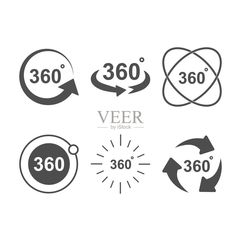 360度角标牌图标集设计图标素材