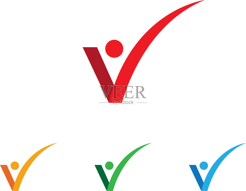 V字母Logo模板图标图标素材