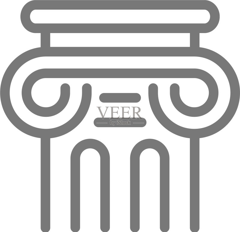 简约古代柱线条图标符号图标素材