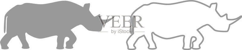 灰色犀牛图标合集图标素材
