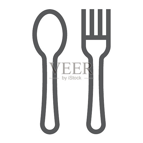 厨房烹饪餐具线条图标图标素材