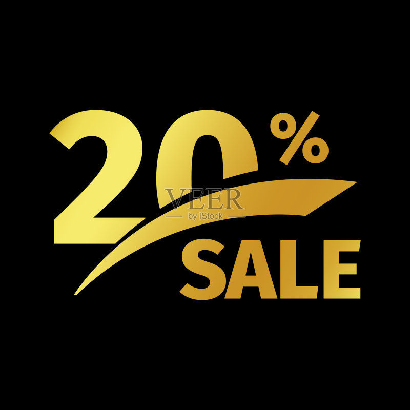 黑色banner,20%折扣促销图标素材