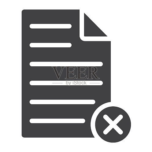 删除文档字形图标Web和移动图标素材