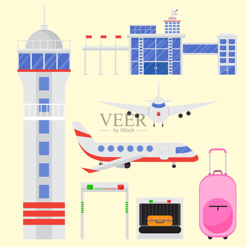 航空图标集:航空公司图形飞机图标素材