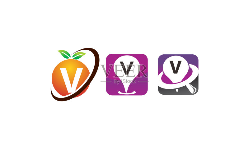 水果定位图钉图标V模板图标素材