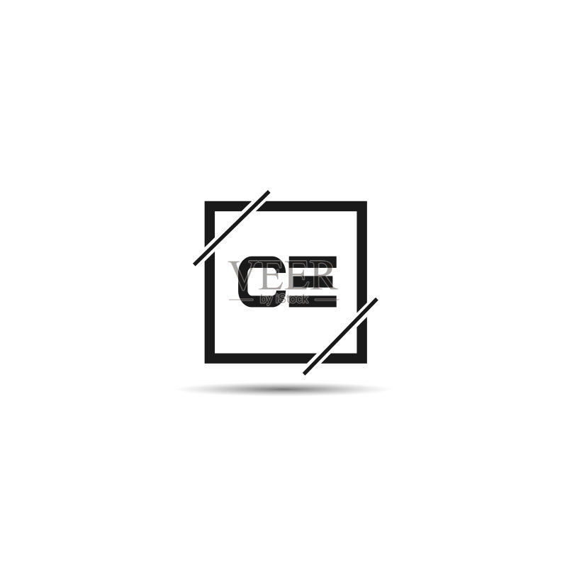 首字母CE标志模板设计图标素材