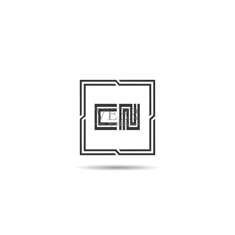 首字母CN标志模板设计图标素材