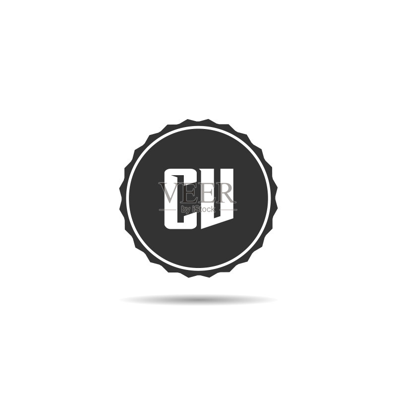 首字母CV标志模板设计图标素材