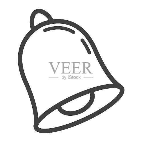 学校铃铛线性图标和学校图标素材