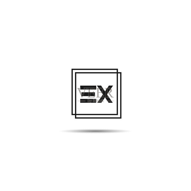 EX首字母logo模板设计图标素材