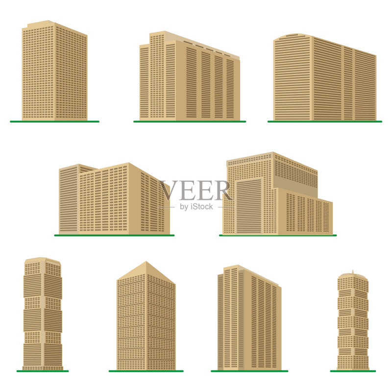 现代高层建筑合集图标素材