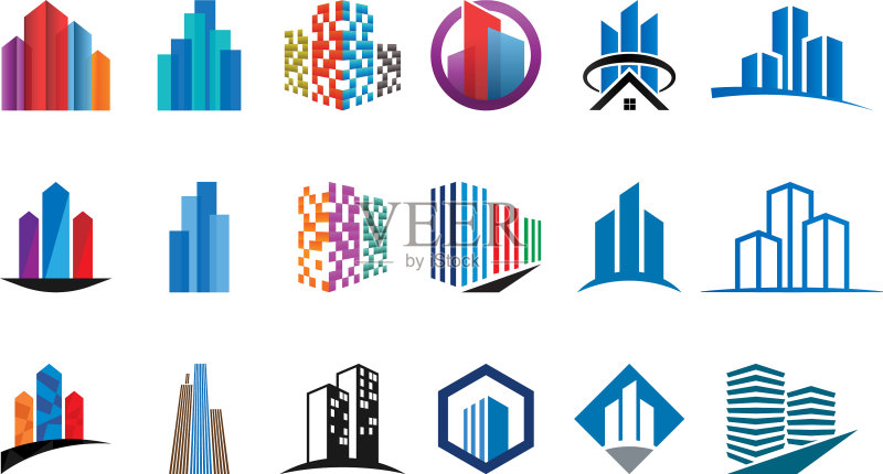 彩色建筑Logo设计合集图标素材