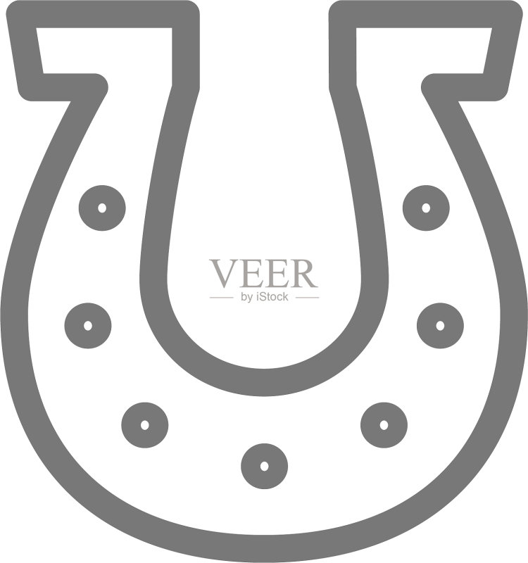 简约马蹄铁线条图标符号图标素材
