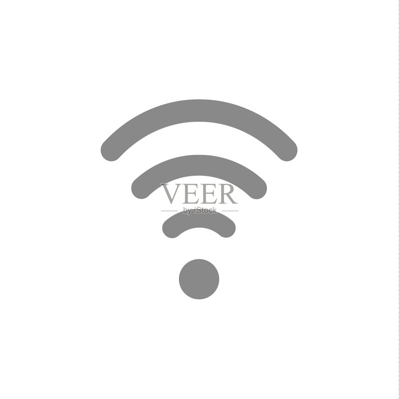 白色背景上的无线网络符号扁平风格图标图标素材