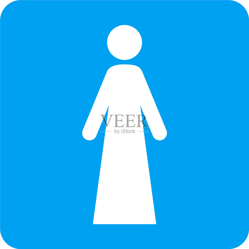 圆形方块图标的女人图标素材