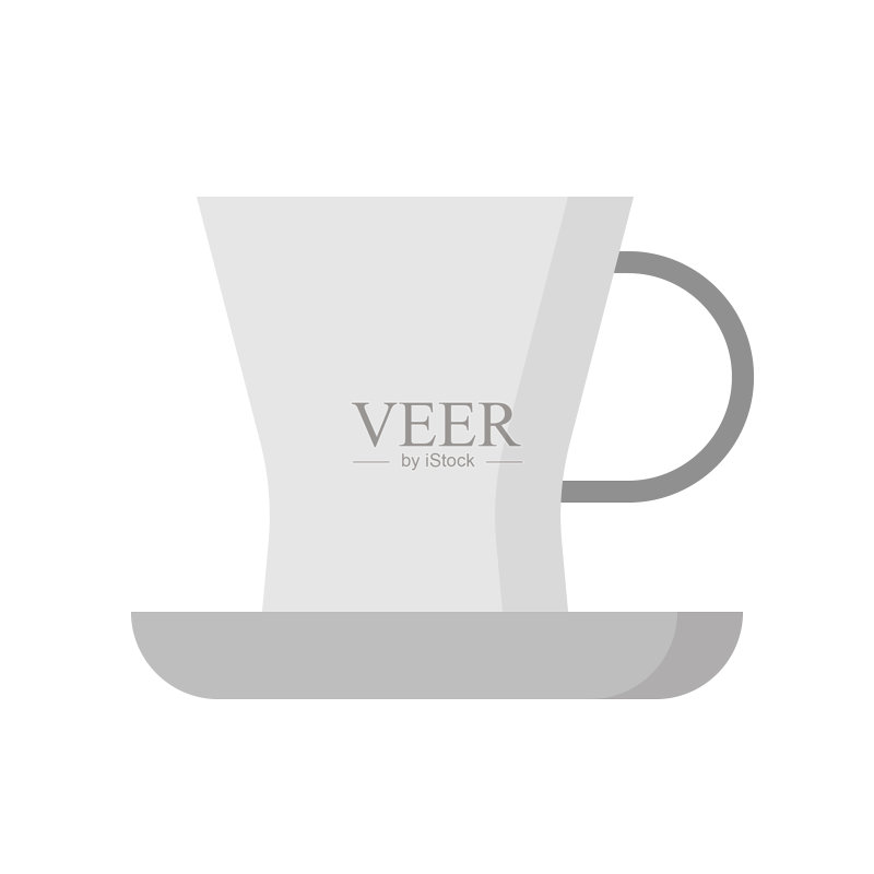 茶杯和茶托厨房用具扁平设计图标素材