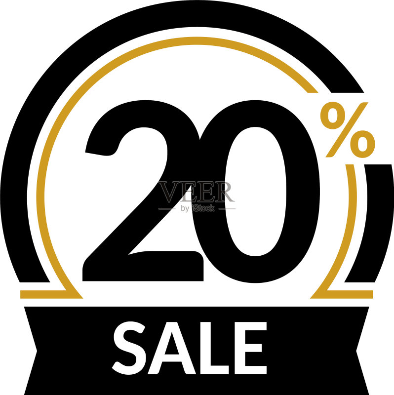 20%促销折扣卡图标素材